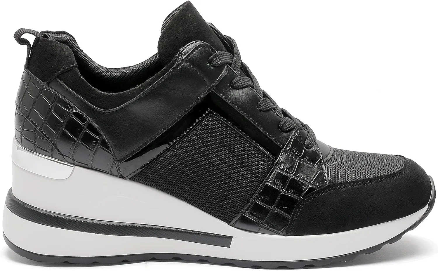YZ Fashion Wedge Sneaker for Women High Heel Lace Up Platform Sneakers