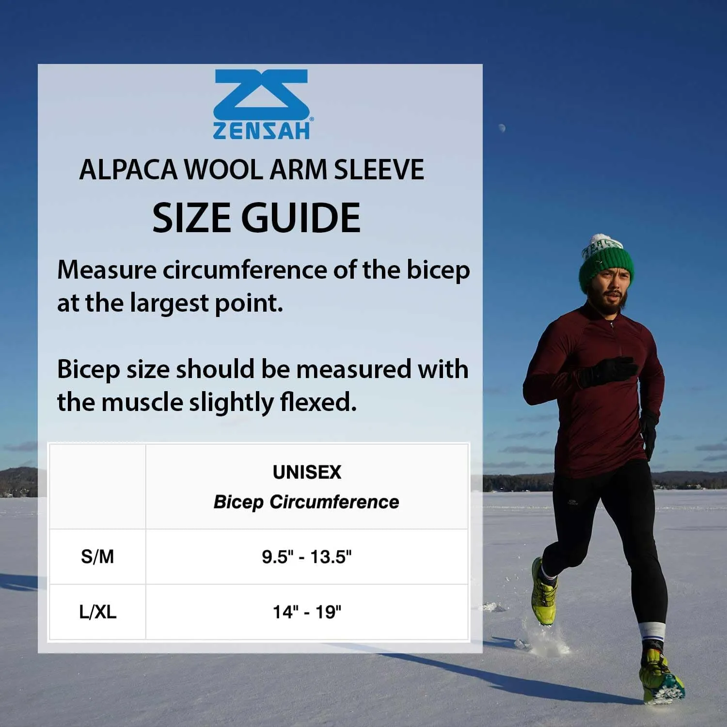Zensah Alpaca Wool Compression Arm Warmers - Long Fingerless Sleeves, Thermal Arm Tights for Running, Cycling, Women and Men